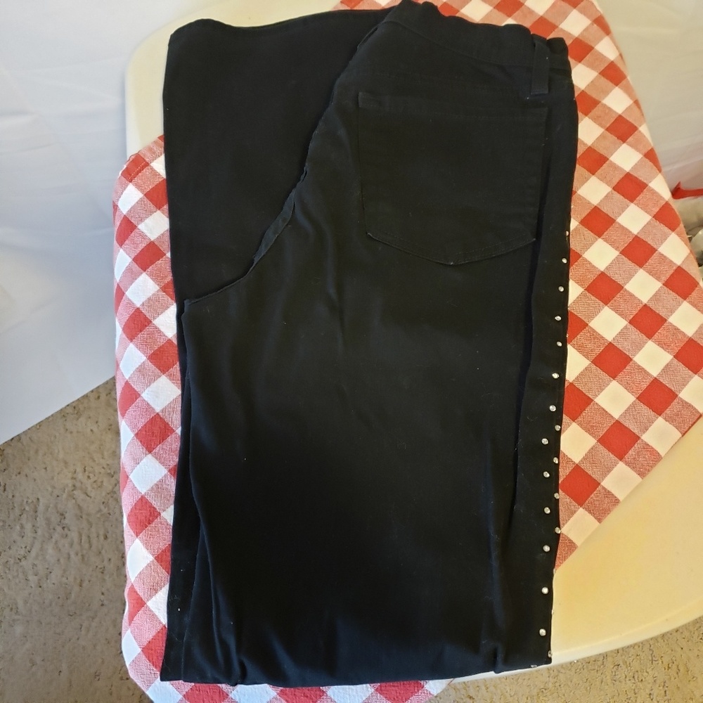 Tummy Tuck Black Jean's w/Stud Stones Size 6